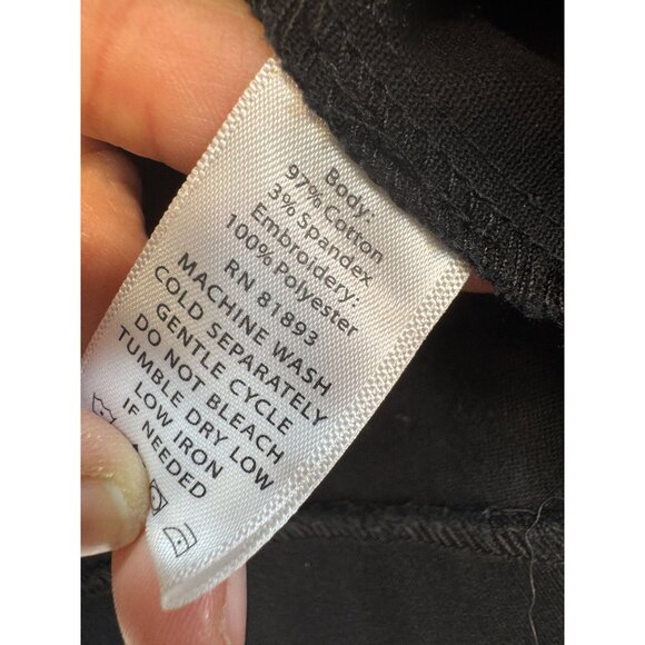 Susan Graver Style Womens Embroidered Blazer Jacket Denim Sz L Black Long Sleeve - Picture 4 of 11